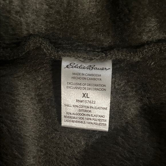 NWT Eddie Bauer Men's Plush-Lined Fleece Crewneck - Green Size XL - Picture 6 of 12